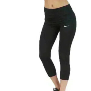 NIKE Women’s DRI FIT POWER Tight Fit Run Yoga Gym Crop Leggings Size XS Workout